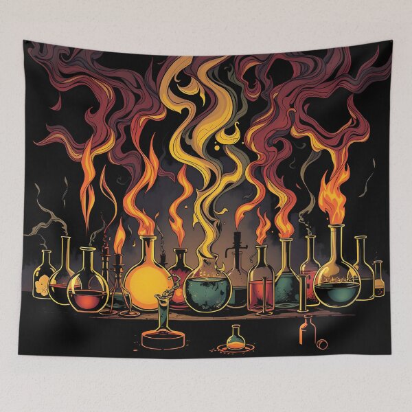 Item preview, Mystical Alchemy Laboratory - Medieval Potion Bottles Flame Magic designed and sold by AbdS07.