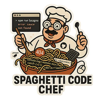 Aperçu de l'œuvre Spaghetti Code Chef de SoftwareStickers