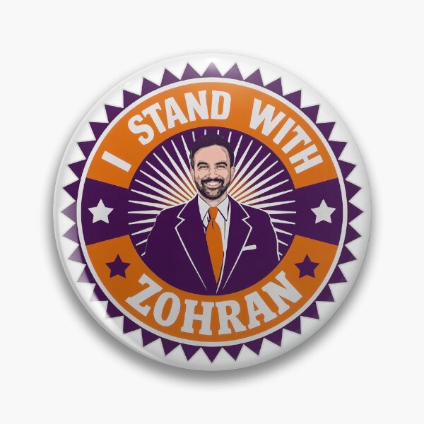 Item preview, "Vintage I Stand With Zohran Mamdani NYC Mayor Campaign T-Shirt Design Bold Retro Emblem Style Political Badge Classic 70s Vibes" designed and sold by Brian Hibbs.
