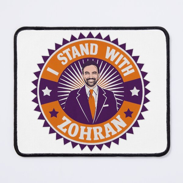Item preview, "Vintage I Stand With Zohran Mamdani NYC Mayor Campaign T-Shirt Design Bold Retro Emblem Style Political Badge Classic 70s Vibes" designed and sold by Brian Hibbs.
