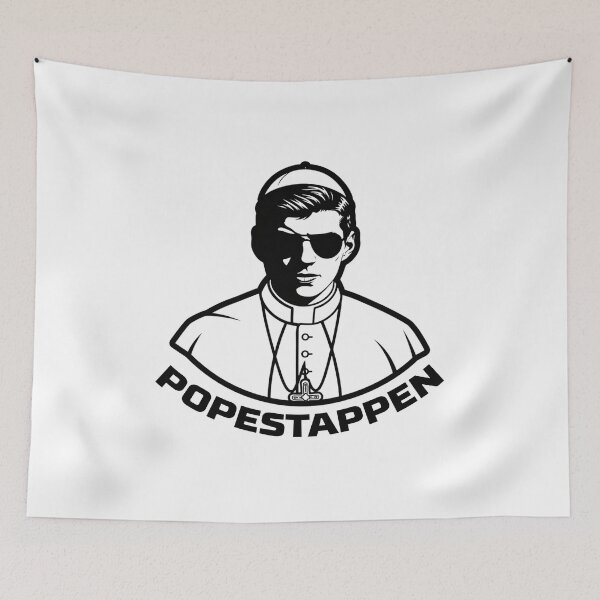 Item preview, Popestappen Max Verstappen F1 Meme Emblem - A New Pope Has Been Chosen Iconic Driver Fan Art designed and sold by Studio F1Grid.