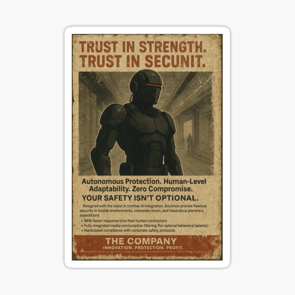 Item preview, Secunit poster, Murderbot replica embroidered badge, all systems red v.2 designed and sold by cheweboy.