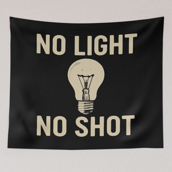 Item preview, No Light No Shot Burnt Bulb Photo Tee designed and sold by ThreadQuirk.