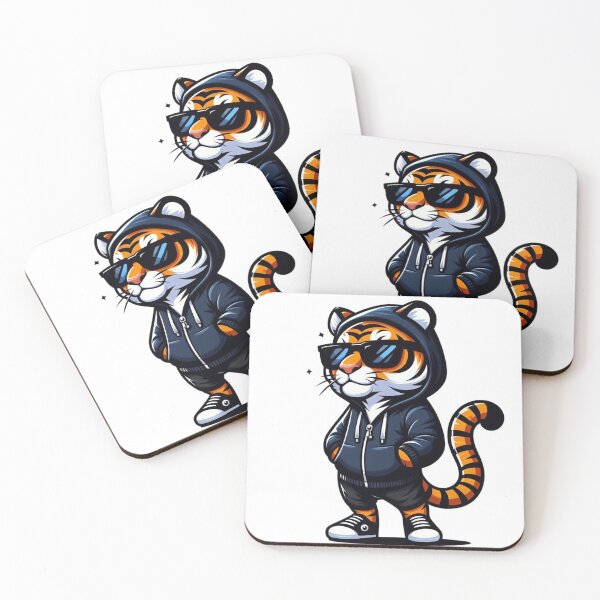 Item preview, Bold Cartoon Tiger in Hoodie and Sunglasses – Fierce Cool Animal designed and sold by Confuzz1ed.