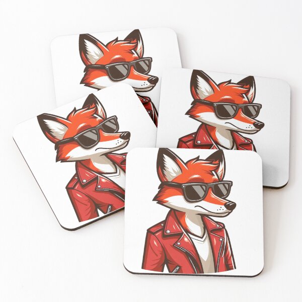 Item preview, Sly Fox in Red Leather Jacket and Sunglasses – Cool Cartoon Animal designed and sold by Confuzz1ed.
