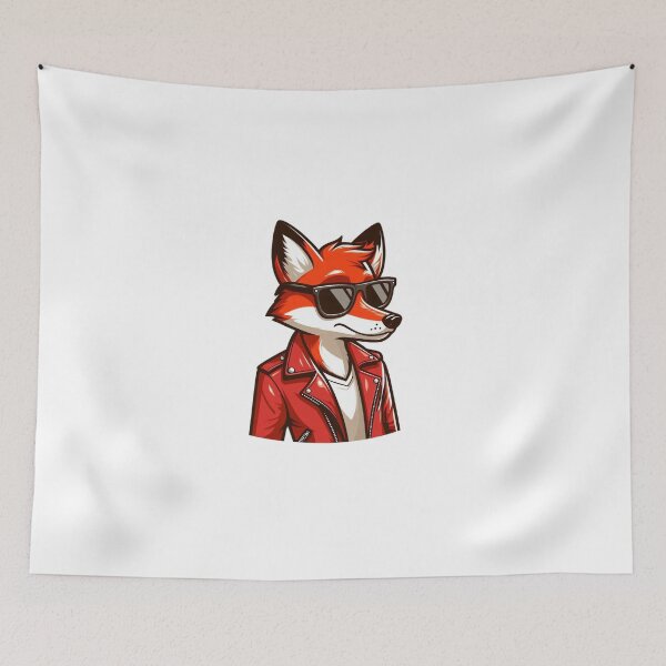 Item preview, Sly Fox in Red Leather Jacket and Sunglasses – Cool Cartoon Animal designed and sold by Confuzz1ed.