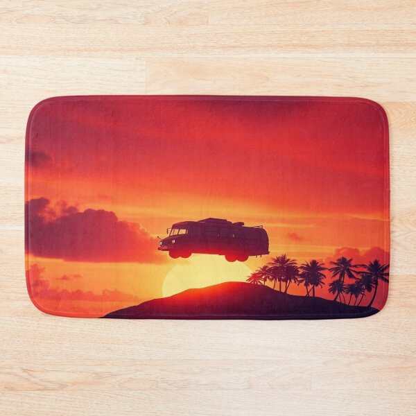 Item preview, Epic Sunset Drop – Tropical Sky Battle Bus Silhouette designed and sold by Thompika.