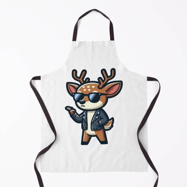 Item preview, Stylish Cartoon Deer in Leather Jacket and Sunglasses – Cool Forest Animal designed and sold by Confuzz1ed.
