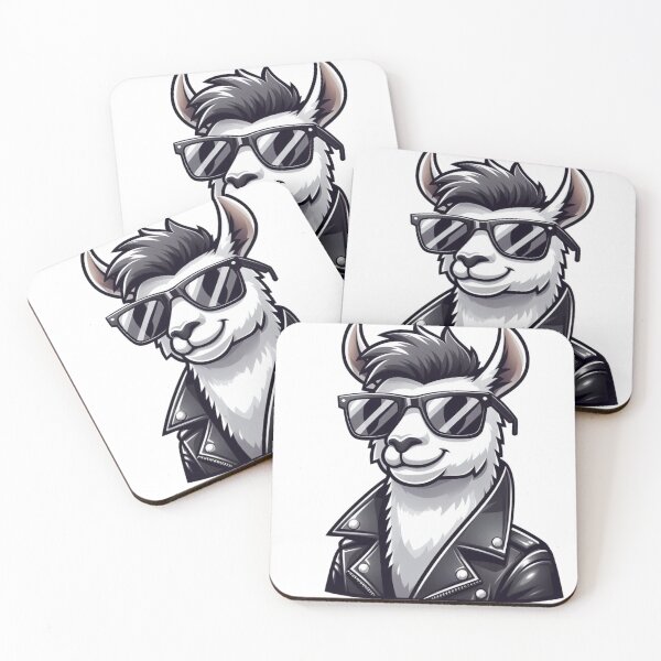 Item preview, Confident Llama in Leather Jacket and Sunglasses – Stylish Animal Design designed and sold by Confuzz1ed.