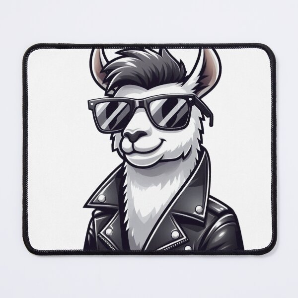 Item preview, Confident Llama in Leather Jacket and Sunglasses – Stylish Animal Design designed and sold by Confuzz1ed.