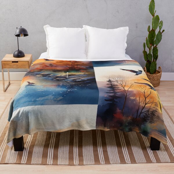 Item preview, Sunset Flight Over the River in Watercolor Harmony designed and sold by mrpropcake.