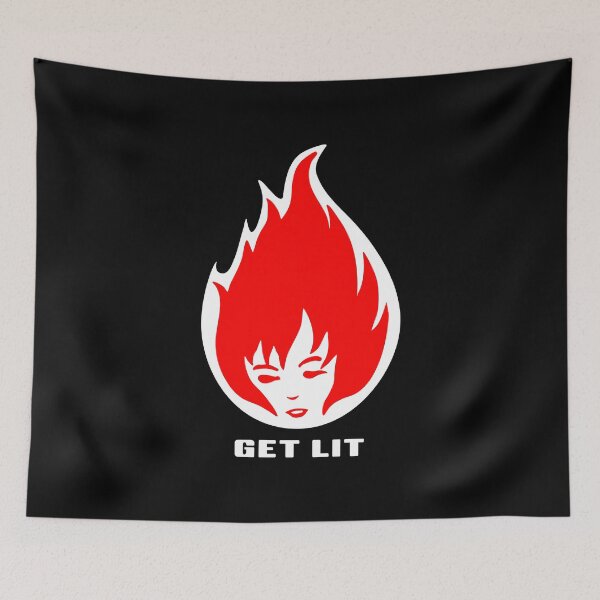 Item preview, FLAMEHEAD. GET LIT. OUTLINED. WHITE TEXT. designed and sold by 5hertz.