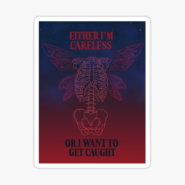 Vista previa del artículo con la obra «Letra de Punisher Phoebe Bridgers, O soy descuidada o quiero que me atrapen», diseñado y vendido por matysss.