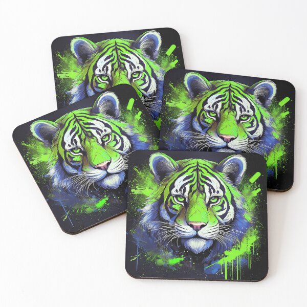 Item preview, Contemplative Young Tiger in Abstract Spray and Stencil Layers designed and sold by mrpropcake.