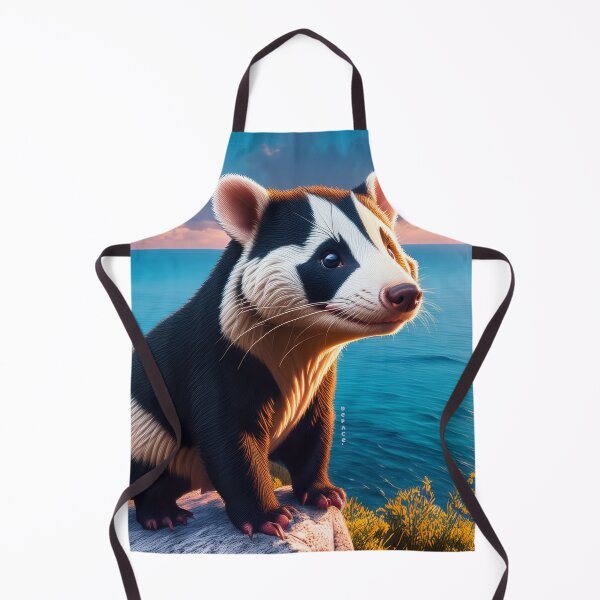 Item preview, A solitary badger stands poised on a rugged rock designed and sold by mrpropcake.