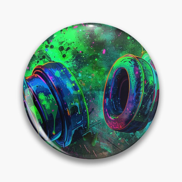 Item preview, Neon Headphones with Splatter Paint Vibes designed and sold by PixelestArt.