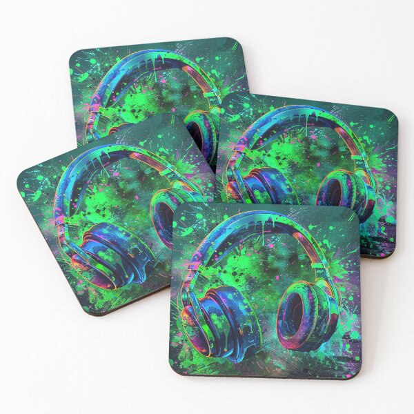 Item preview, Neon Headphones with Splatter Paint Vibes designed and sold by PixelestArt.
