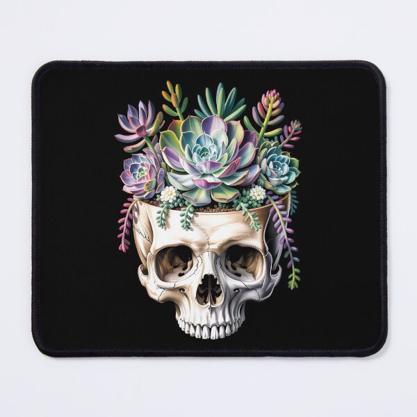 Item preview, Succulent Skull Planter Floral Goth Botanical Art designed and sold by FeralBotanica.