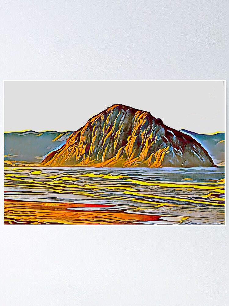 Morro Rock Morro Bay Abstract By Floyd Snyder Poster By Barbarasnyder Redbubble