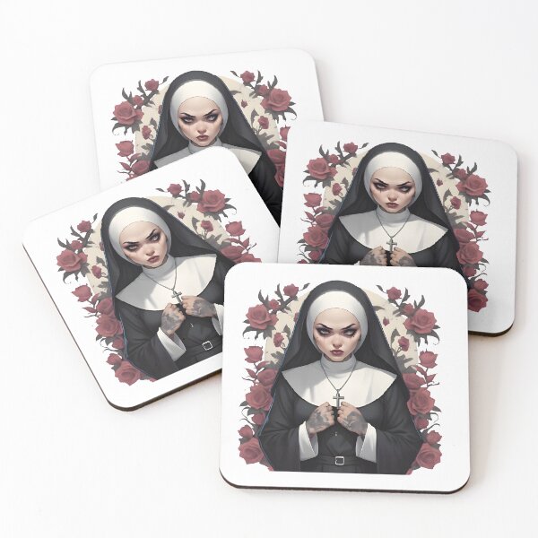 Item preview, Edgy Gothic Gangster Bad Habits Wordplay Nun Stickers Shirts Mugs For Pun Lovers designed and sold by Apotheosis by Irie Meraki.