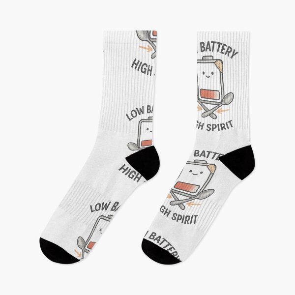 Item preview, Low Battery, High Spirit – Cute Spoonie Disability Pride Design designed and sold by The Long Pain.
