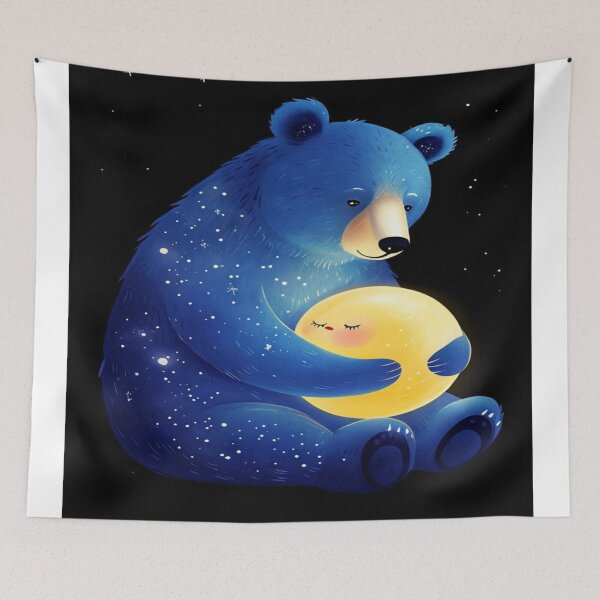Item preview, Bear and moon designed and sold by saly55887.