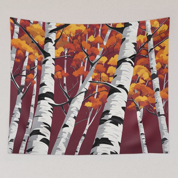Item preview, BIRCH IN MAROON designed and sold by Marc Duggan Studios.