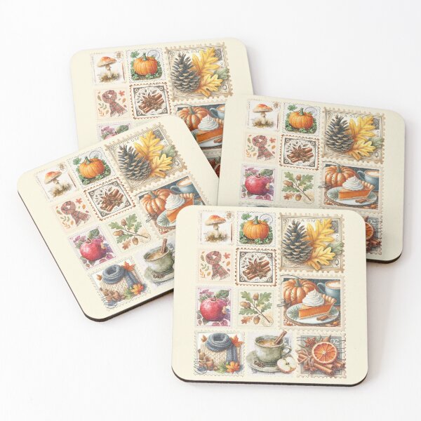 Item preview, Fall Postage Stamp Cozy Autumn Design designed and sold by Honominu.