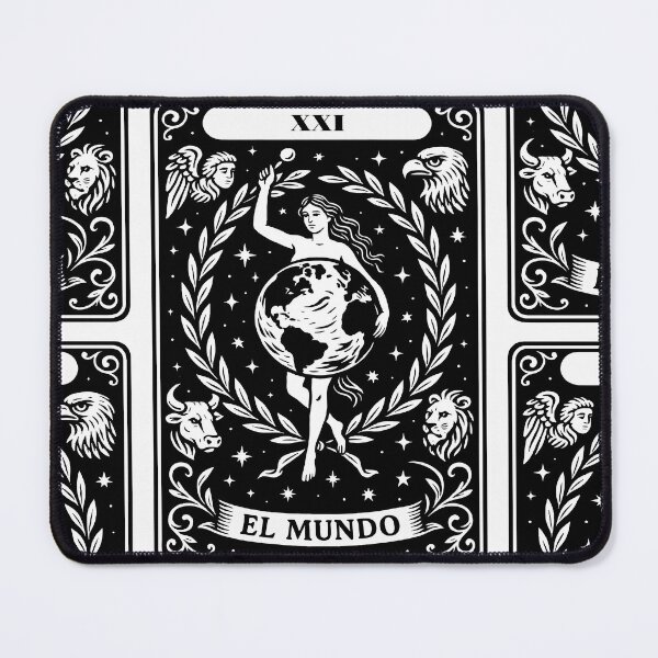 Item preview, The World Tarot Card Print – Ornamental Black and White Art designed and sold by Ojo de Lilith.