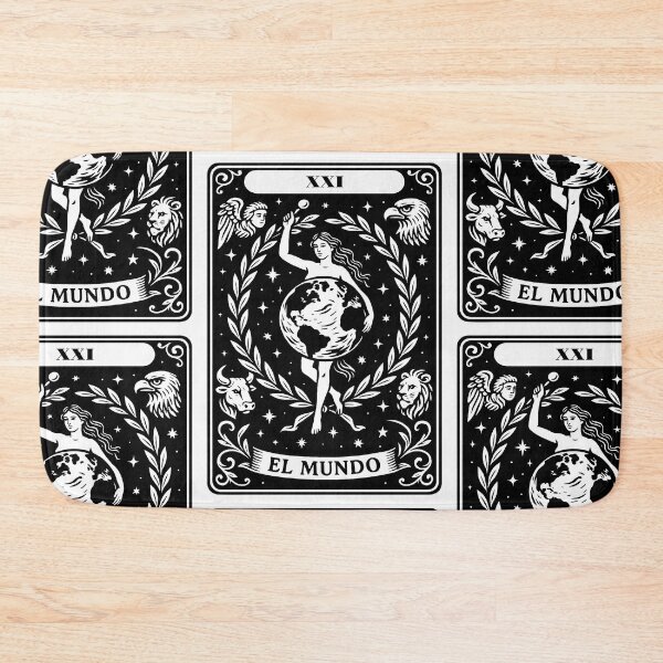 Item preview, The World Tarot Card Print – Ornamental Black and White Art designed and sold by  Ojo de Lilith.