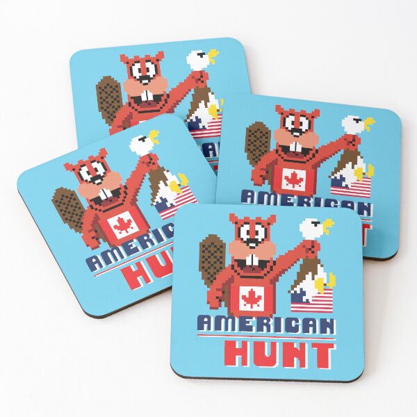 Item preview, American Hunt retro video game – Pro Canadian beaver hunting an American bald eagle designed and sold by Winner Chicken Dinner Designs.