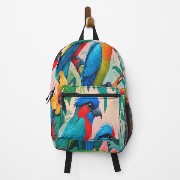 Item preview, Vibrant Exotic Birds on Tropical Branches designed and sold by Max Store.