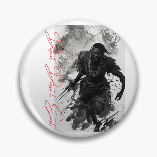 Item preview, Motivational "Defeat Doesn't Exist" Quote with Black Warrior  designed and sold by ReColoring-Co.