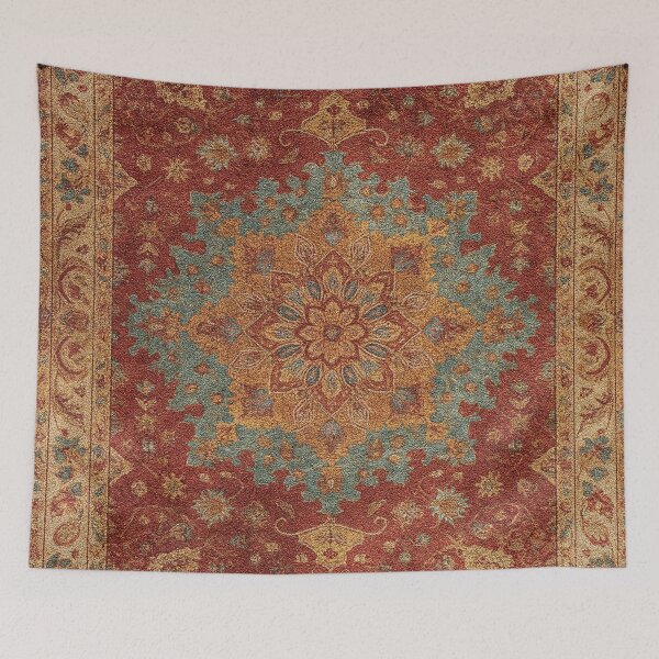 Item preview, Distressed Vintage Medallion D - Brick Red, Blue, Beige designed and sold by W. Chahir®.