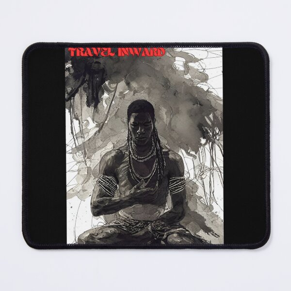 Item preview, "Travel Inward" quote man meditating - oil painting style  designed and sold by ReColoring-Co.