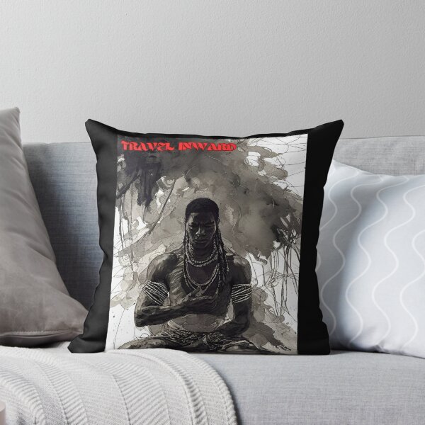 Item preview, "Travel Inward" quote man meditating - oil painting style  designed and sold by ReColoring-Co.