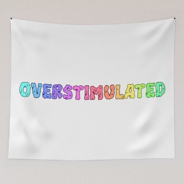 Item preview, Overstimulated colorful rainbow melting text designed and sold by nostakesart.