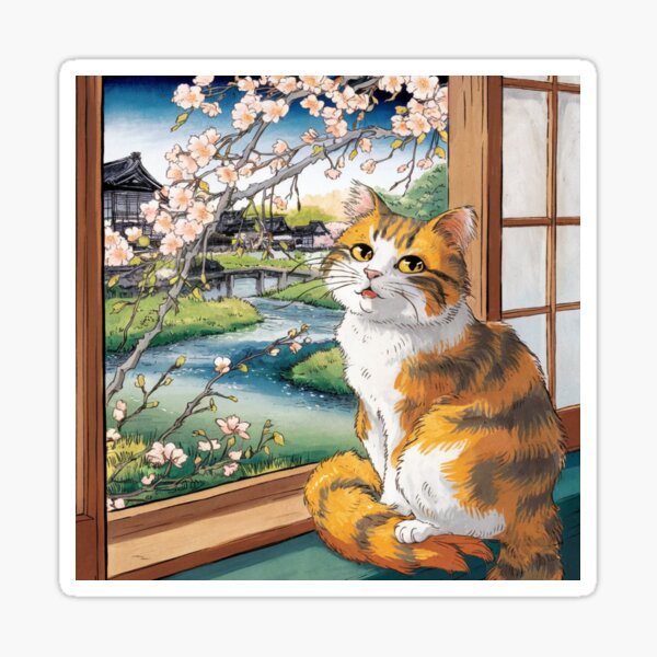 Item preview, HIROSHIGE CAT. Japanese cat designed and sold by Obinne.