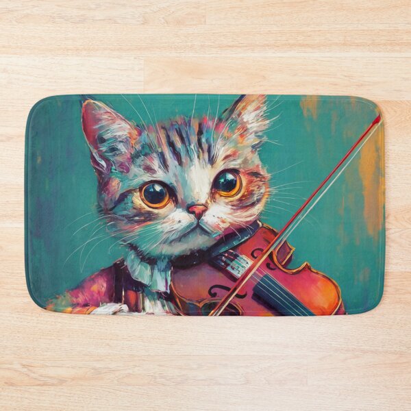 Item preview, " CAT PLAYING A VIOLIN".CAT VIOLIN.. Japanese cat designed and sold by Obinne.