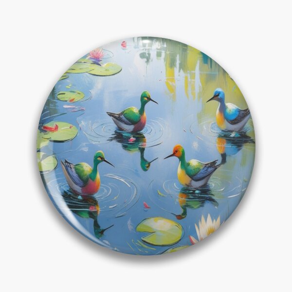Item preview, Serene Pond with Exotic Birds Impressionism designed and sold by Max Store.
