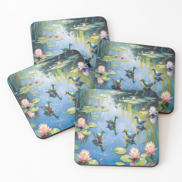 Item preview, Serene Pond with Exotic Birds Impressionism designed and sold by Max Store.