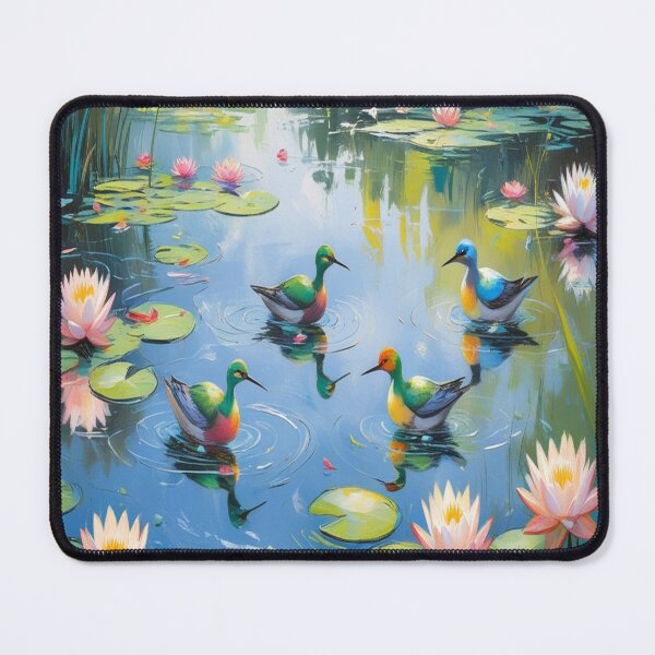 Item preview, Serene Pond with Exotic Birds Impressionism designed and sold by Max Store.