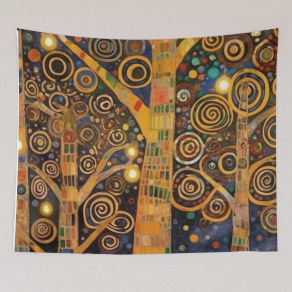 Item preview, Colorful Abstract Klimt Trees designed and sold by darkskydelights.