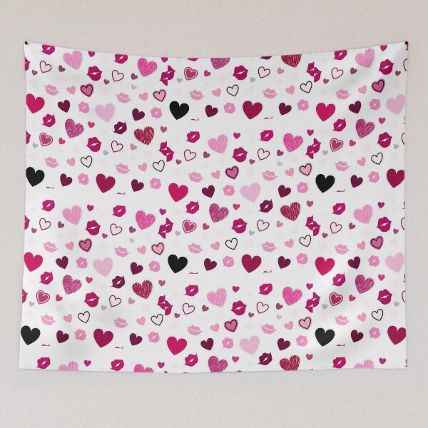 Item preview, heart and kisses pattern designed and sold by pksart1.