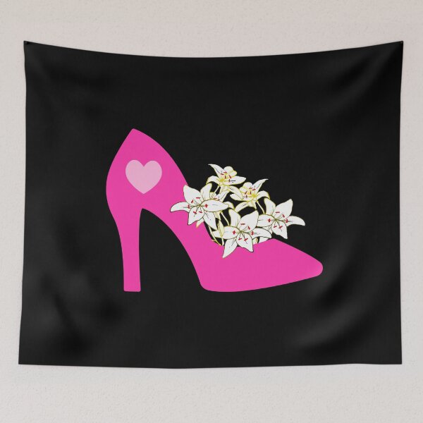 Item preview, High heels lover pink heels shoe collector lily flower lover designed and sold by Artstastic.