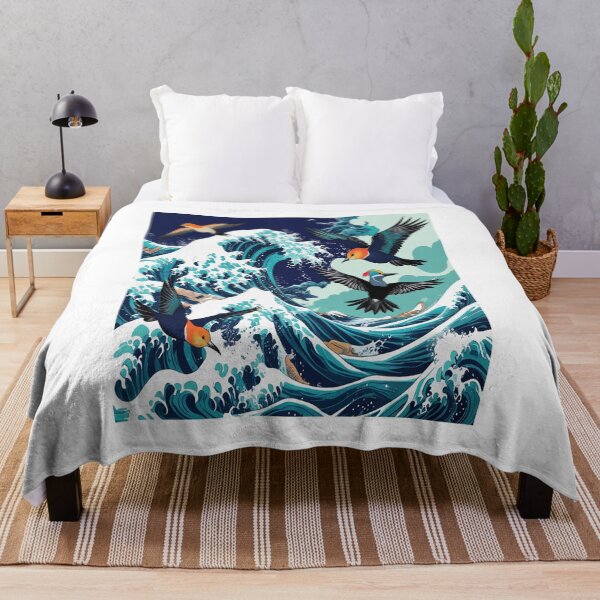 Item preview, Exotic Birds and Turbulent Waves Art designed and sold by Max Store.