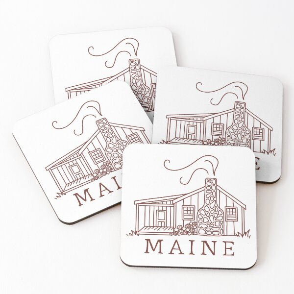 Item preview, Cottage Sticker, Drawing of a Cabin in Maine designed and sold by emmalouvideos.