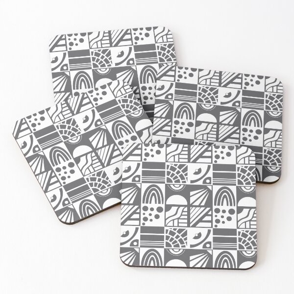 Item preview, Geometric Cheater Quilt in Charcoal Gray on White designed and sold by Lynne Adams.