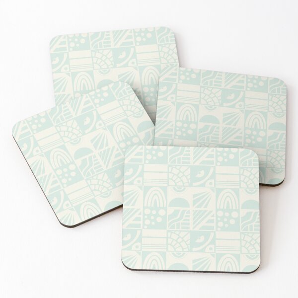 Item preview, Geometric Cheater Quilt in Mint and Cream designed and sold by Lynne Adams.