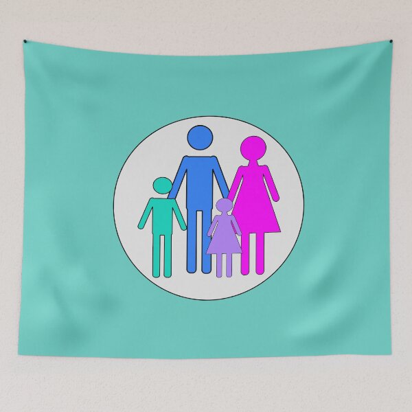 Item preview, Traditional Family, Colourful, Stencil Figures, Conservative, Symbolic  designed and sold by AASparksDesigns.